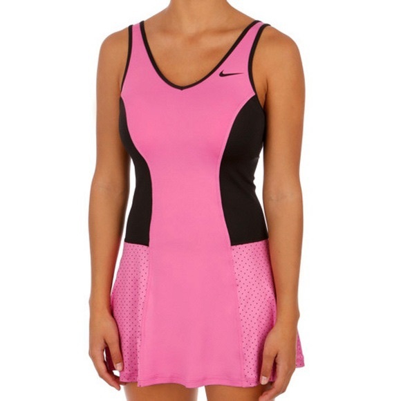 Nike | Dresses | Nike Pink Black Sleeveless Tennis Athletic Dress M |  Poshmark